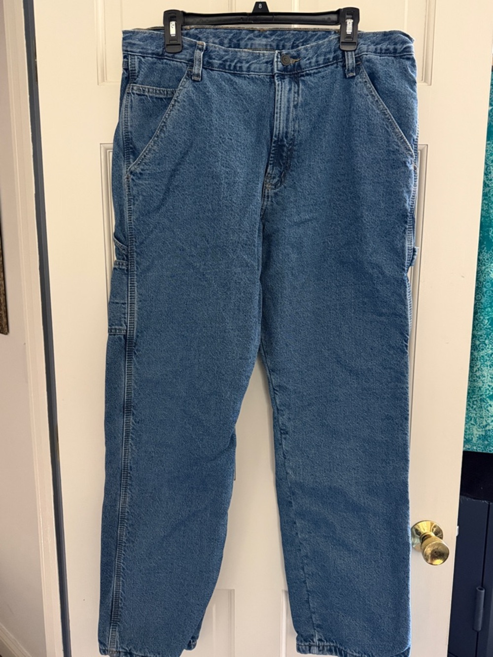 Men's flannel lined Denim Carpenter Jeans